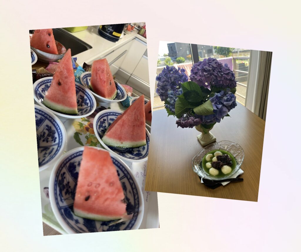 まなび～おやつレク～あじさいパフェ編